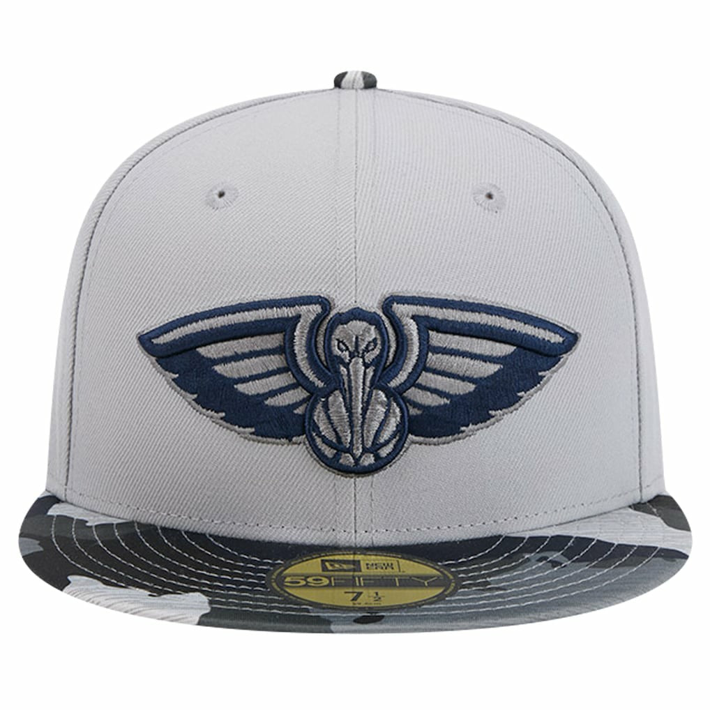 New Orleans Pelicans Active Color Camo Visor 59FIFTY Fitted Hat Gray - NBA