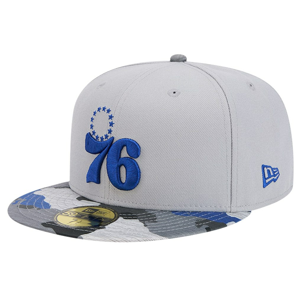 Philadelphia 76ers Active Color Camo Visor 59FIFTY Fitted Hat Gray - NBA