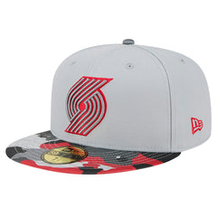 Portland Trail Blazers Active Color Camo Visor 59FIFTY Fitted Hat Gray - NBA