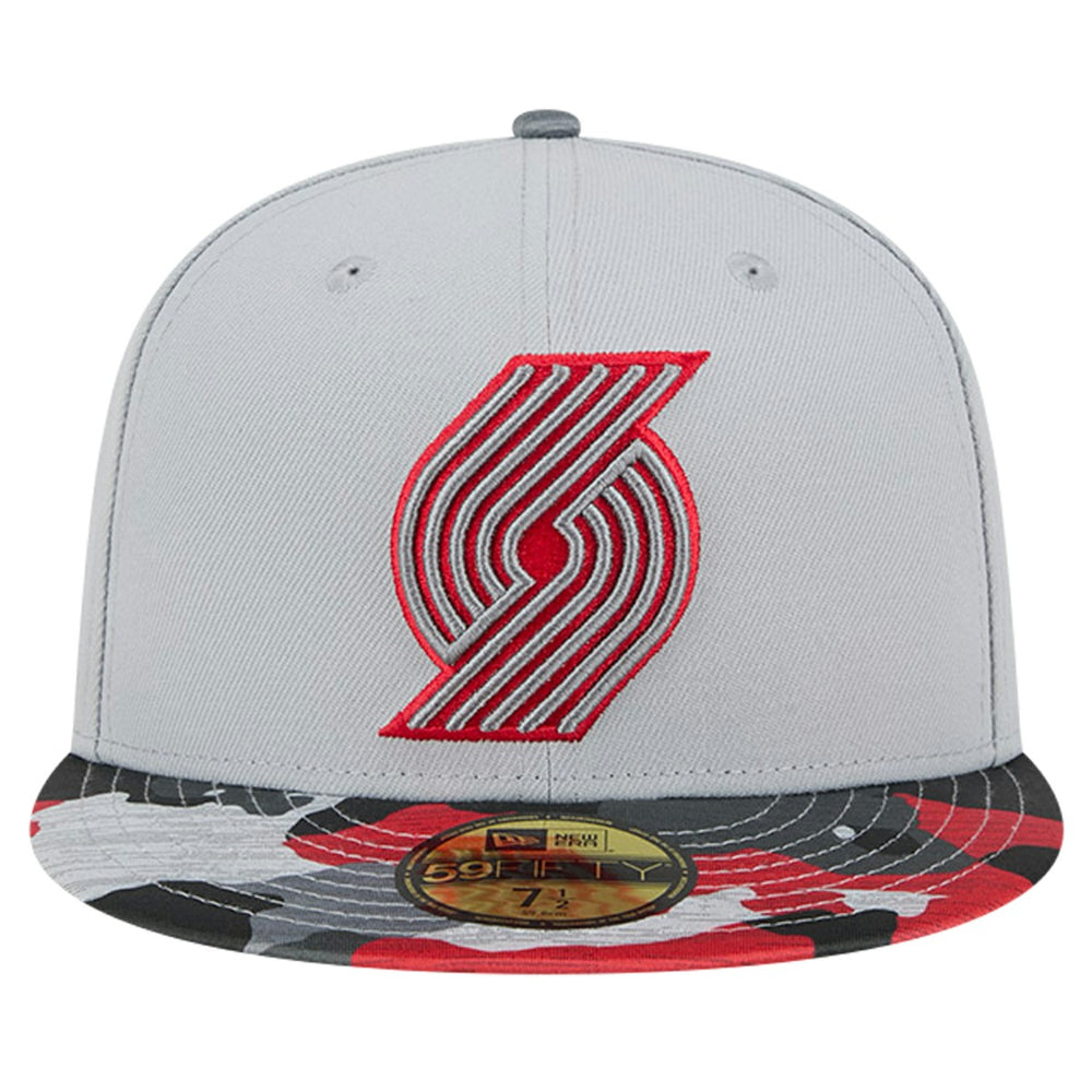Portland Trail Blazers Active Color Camo Visor 59FIFTY Fitted Hat Gray - NBA