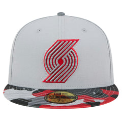 Portland Trail Blazers Active Color Camo Visor 59FIFTY Fitted Hat Gray - NBA