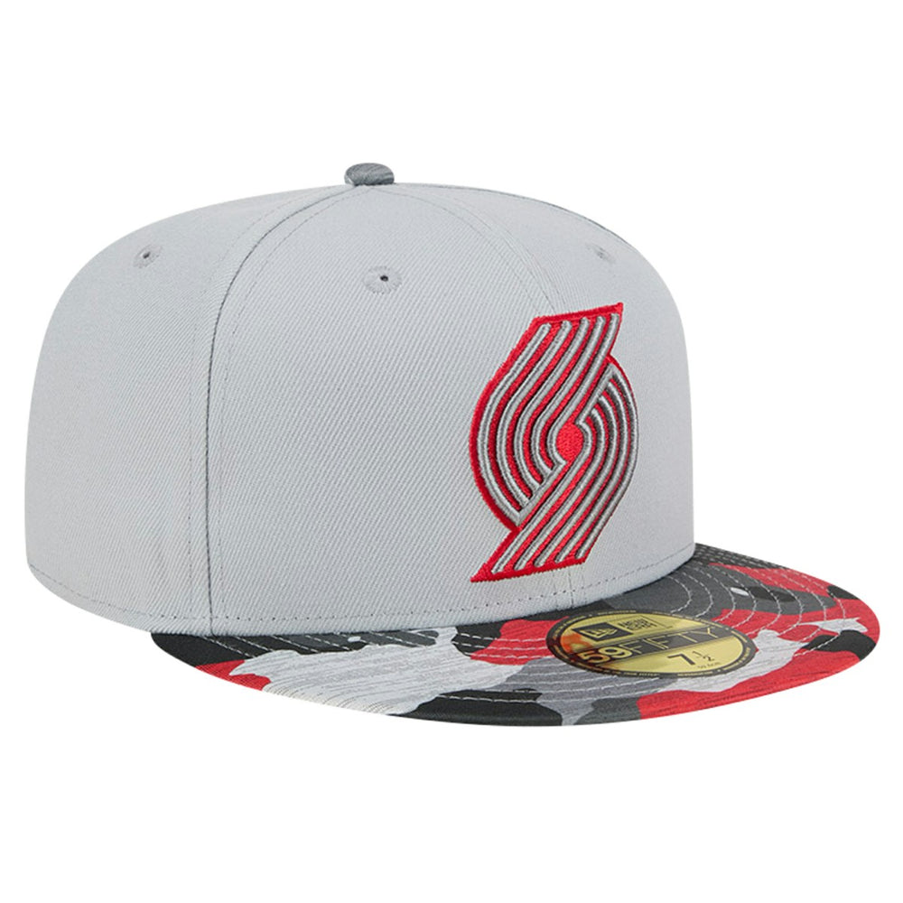 Portland Trail Blazers Active Color Camo Visor 59FIFTY Fitted Hat Gray - NBA