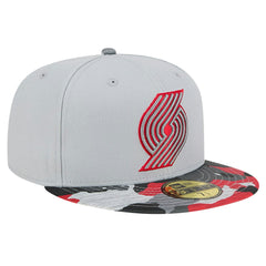 Portland Trail Blazers Active Color Camo Visor 59FIFTY Fitted Hat Gray - NBA