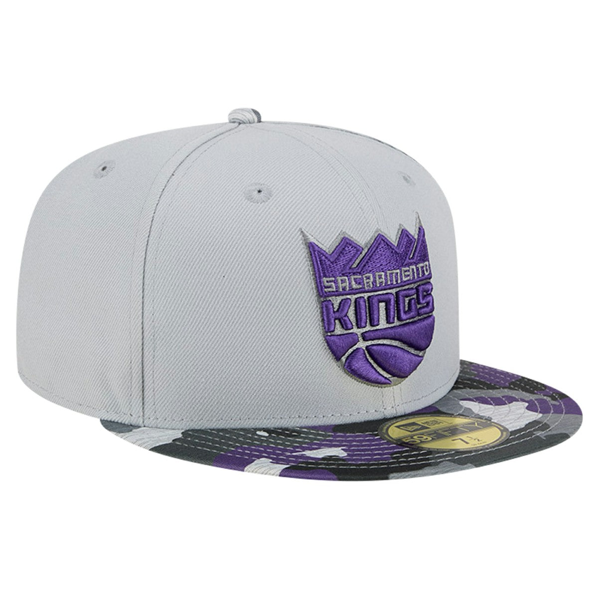 Sacramento Kings Active Color Camo Visor 59FIFTY Fitted Hat Gray - NBA