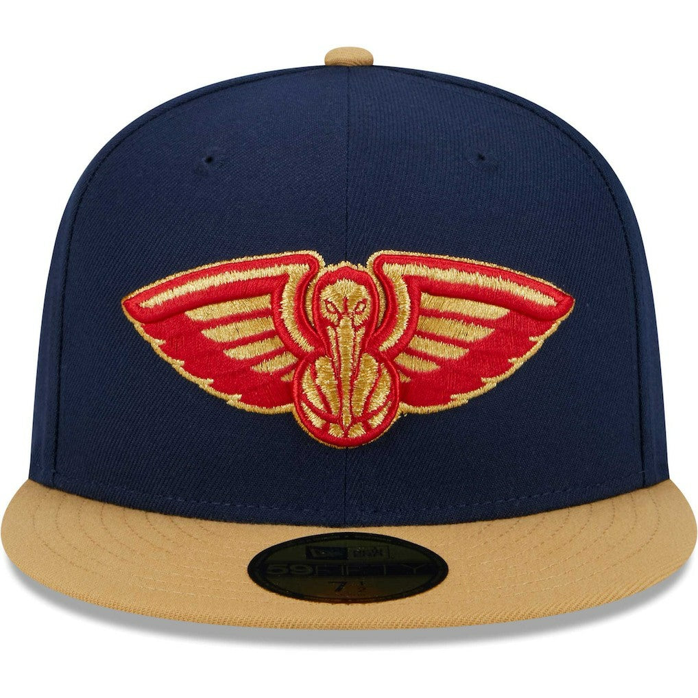 New Orleans Pelicans Gameday Gold Pop Stars 59FIFTY Fitted Hat Navy/Gold - NBA