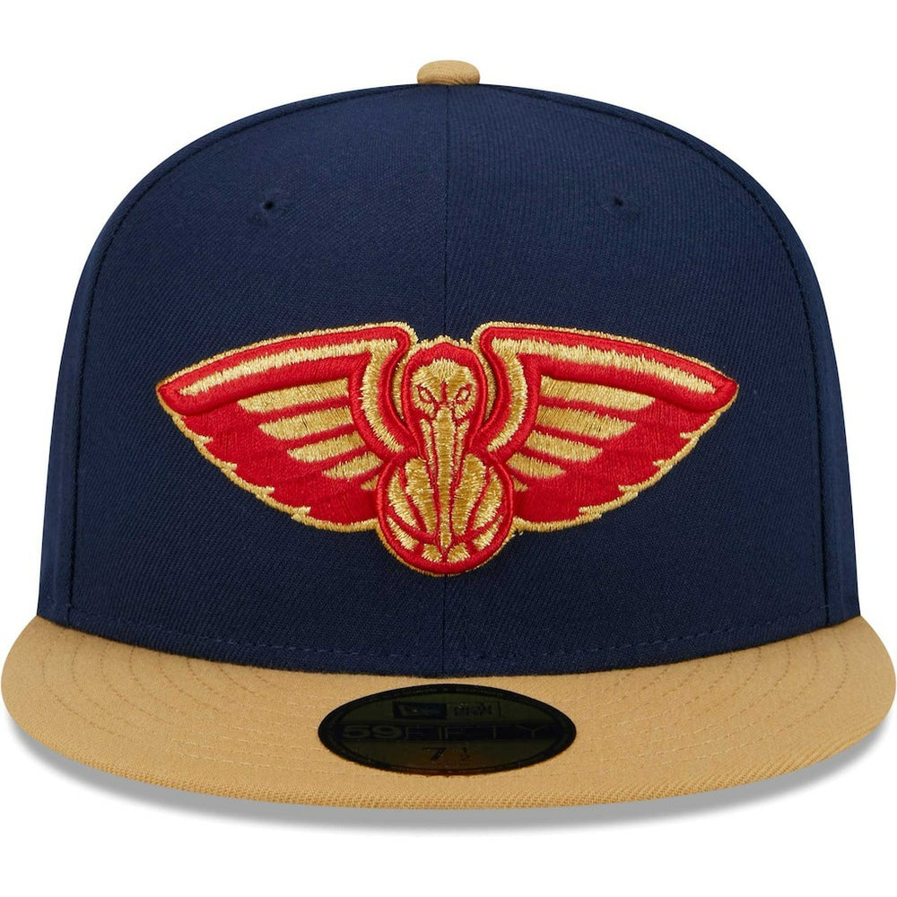 New Orleans Pelicans Gameday Gold Pop Stars 59FIFTY Fitted Hat Navy/Gold - NBA