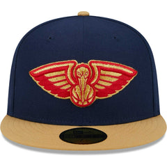 New Orleans Pelicans Gameday Gold Pop Stars 59FIFTY Fitted Hat Navy/Gold - NBA