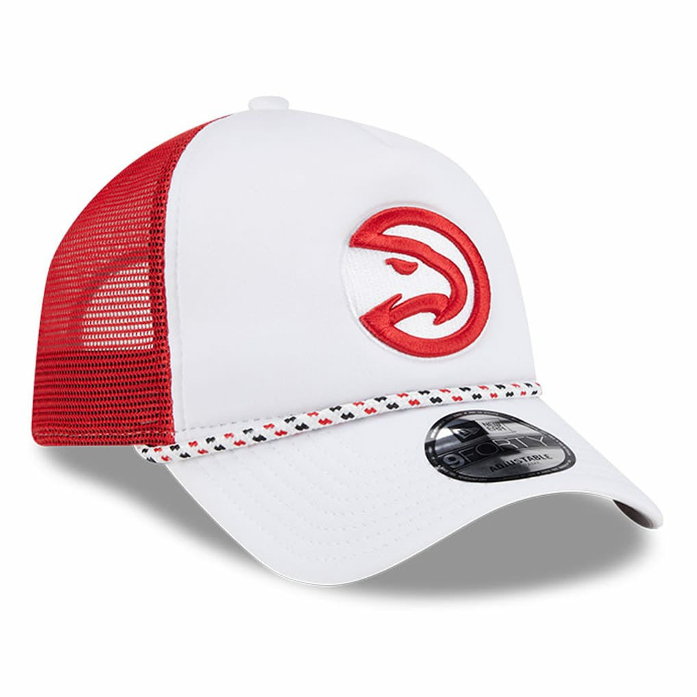 Atlanta Hawks Court Sport Foam A-Frame 9FORTY Adjustable Trucker Hat White/Red - NBA