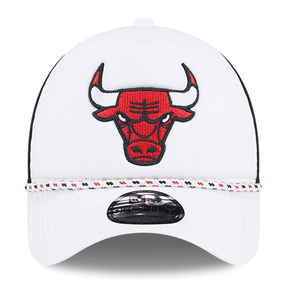 Chicago Bulls Court Sport Foam A-Frame 9FORTY Adjustable Trucker Hat White/Black - NBA
