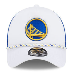Golden State Warriors Court Sport Foam A-Frame 9FORTY Adjustable Trucker Hat White/Royal - NBA
