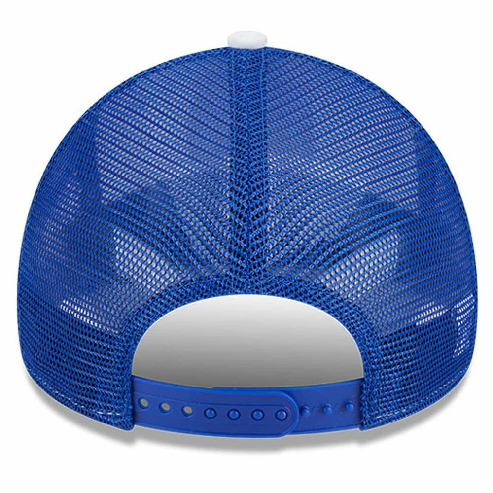 Golden State Warriors Court Sport Foam A-Frame 9FORTY Adjustable Trucker Hat White/Royal - NBA