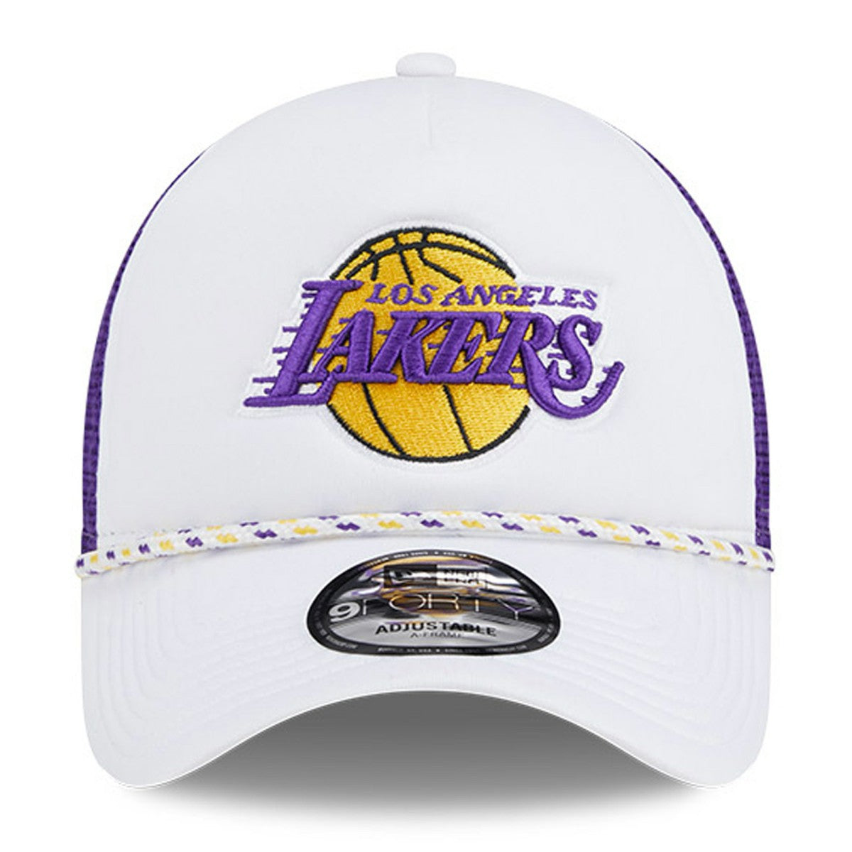 Los Angeles Lakers Court Sport Foam A-Frame 9FORTY Adjustable Trucker Hat White/Purple - NBA