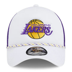 Los Angeles Lakers Court Sport Foam A-Frame 9FORTY Adjustable Trucker Hat White/Purple - NBA