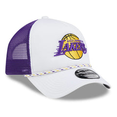 Los Angeles Lakers Court Sport Foam A-Frame 9FORTY Adjustable Trucker Hat White/Purple - NBA