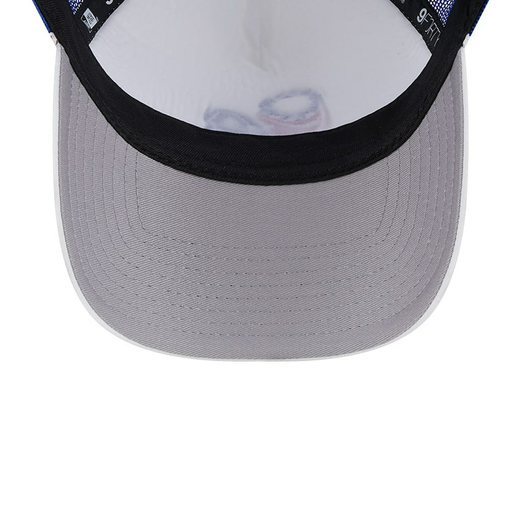 Philadelphia 76ers Court Sport Foam A-Frame 9FORTY Adjustable Trucker Hat White/Royal - NBA