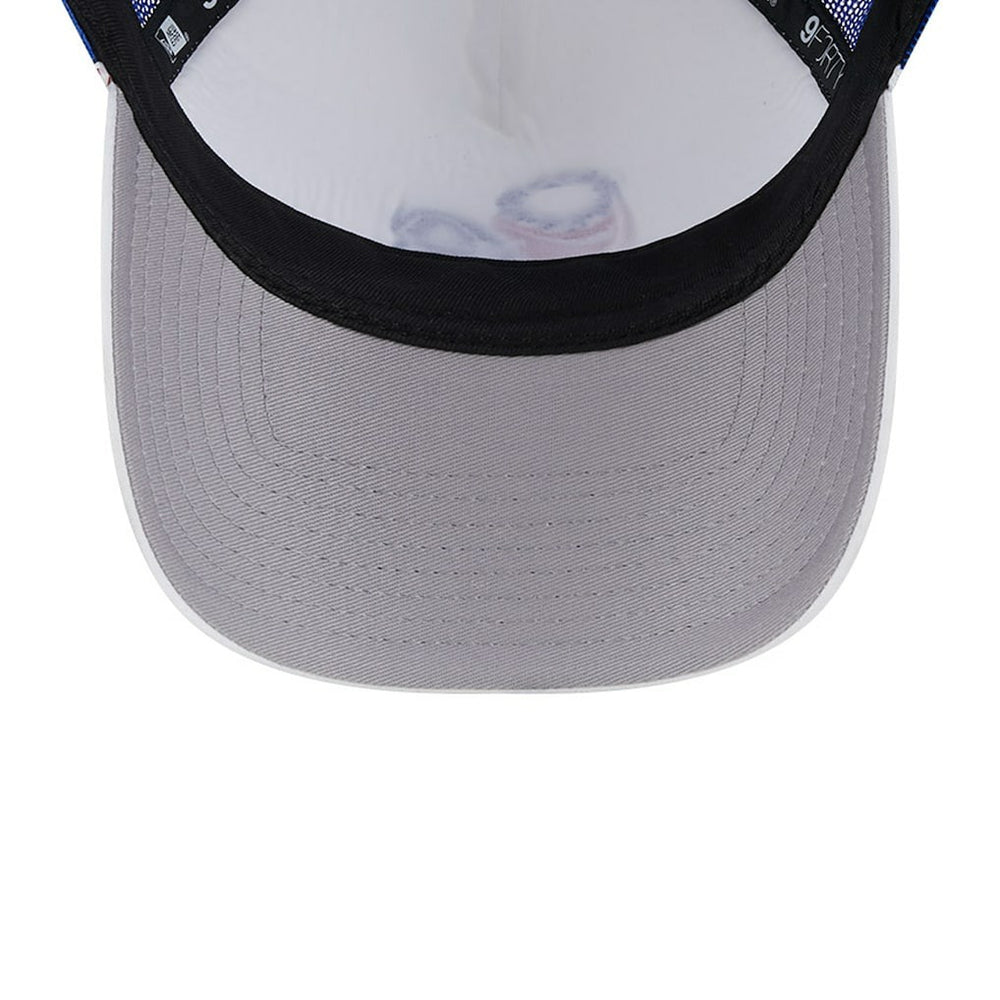 Philadelphia 76ers Court Sport Foam A-Frame 9FORTY Adjustable Trucker Hat White/Royal - NBA