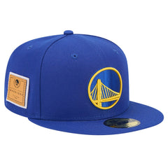 Golden State Warriors Court Sport Leather Applique 59FIFTY Fitted Hat Royal - NBA