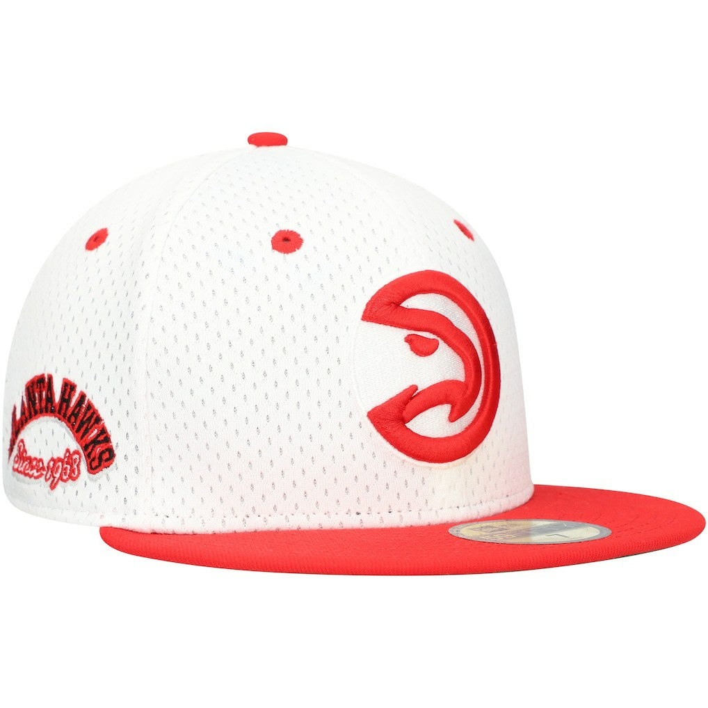Atlanta Hawks Throwback 2Tone 59FIFTY Fitted Hat White/Red - NBA