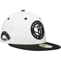 Brooklyn Nets Throwback 2Tone 59FIFTY Fitted Hat White/Black - NBA