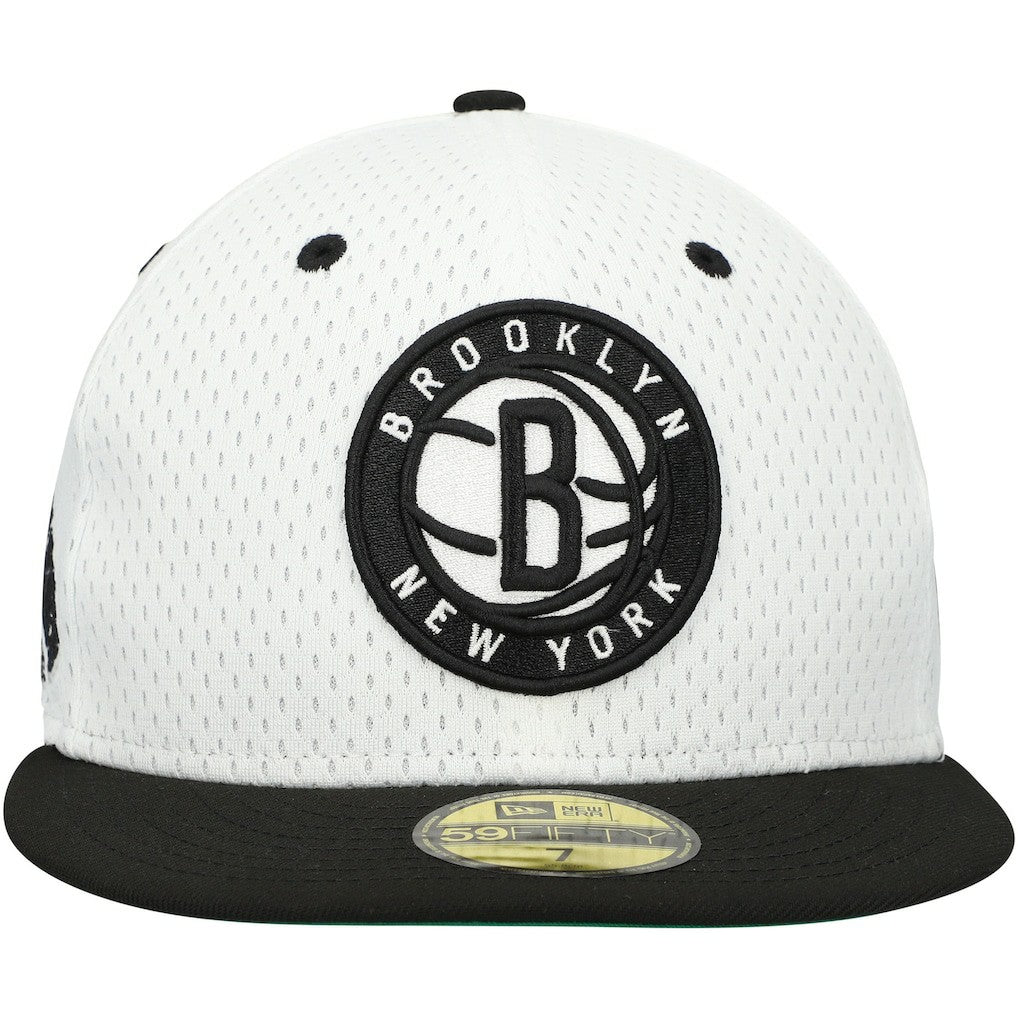 Brooklyn Nets Throwback 2Tone 59FIFTY Fitted Hat White/Black - NBA