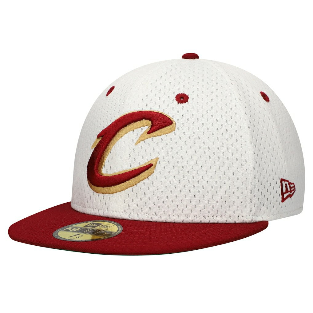 Cleveland Cavaliers Throwback 2Tone 59FIFTY Fitted Hat White/Wine - NBA