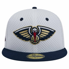 New Orleans Pelicans Throwback 2Tone 59FIFTY Fitted Hat White/Navy - NBA