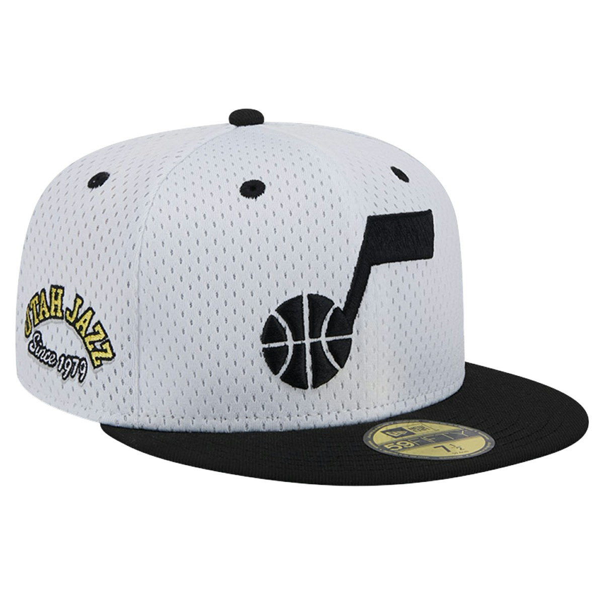 Utah Jazz Throwback 2Tone 59FIFTY Fitted Hat White/Black - NBA