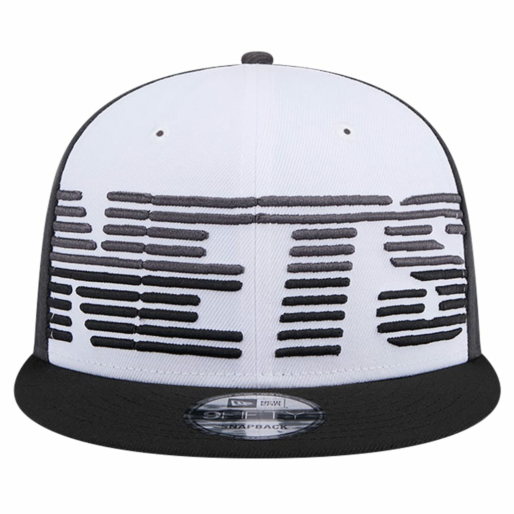 Brooklyn Nets Throwback Gradient Tech Font 9FIFTY Snapback Hat White/Black - NBA