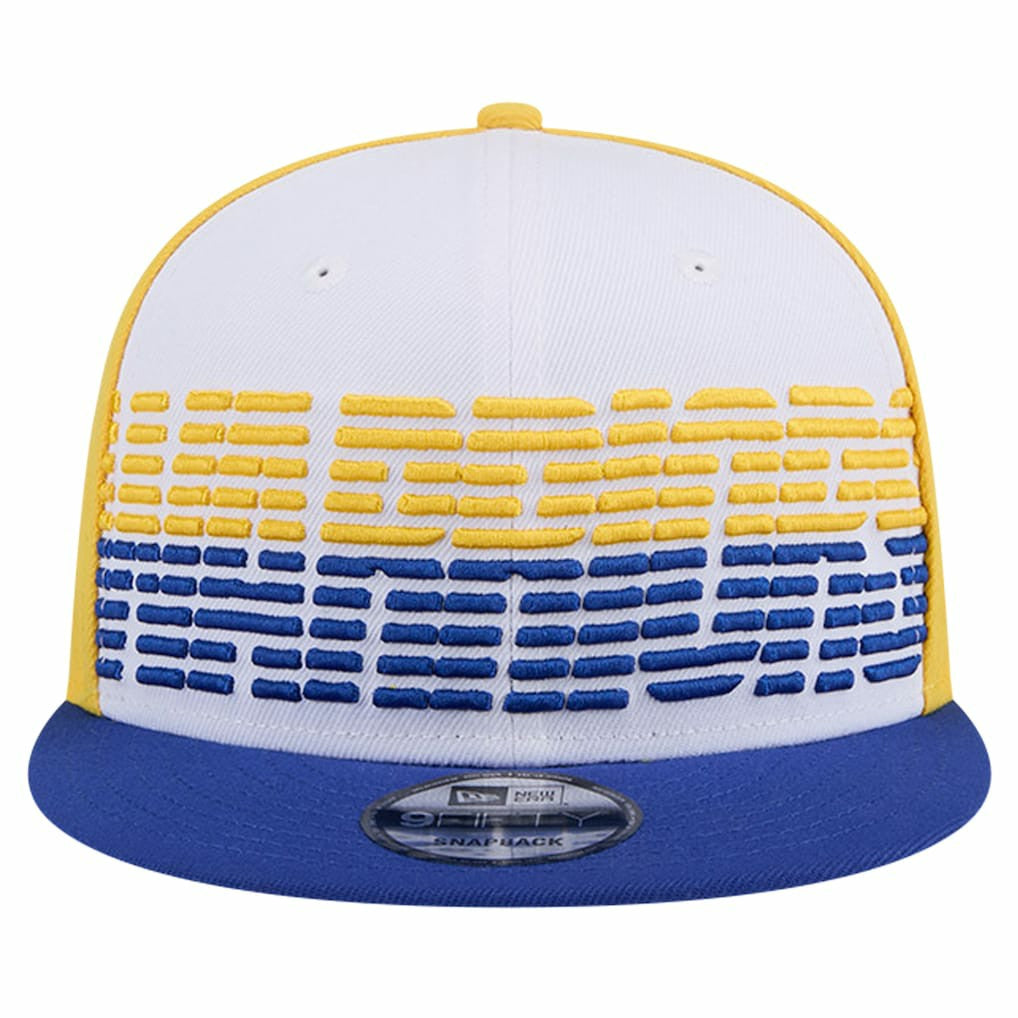 Golden State Warriors Throwback Gradient Tech Font 9FIFTY Snapback Hat White/Royal - NBA