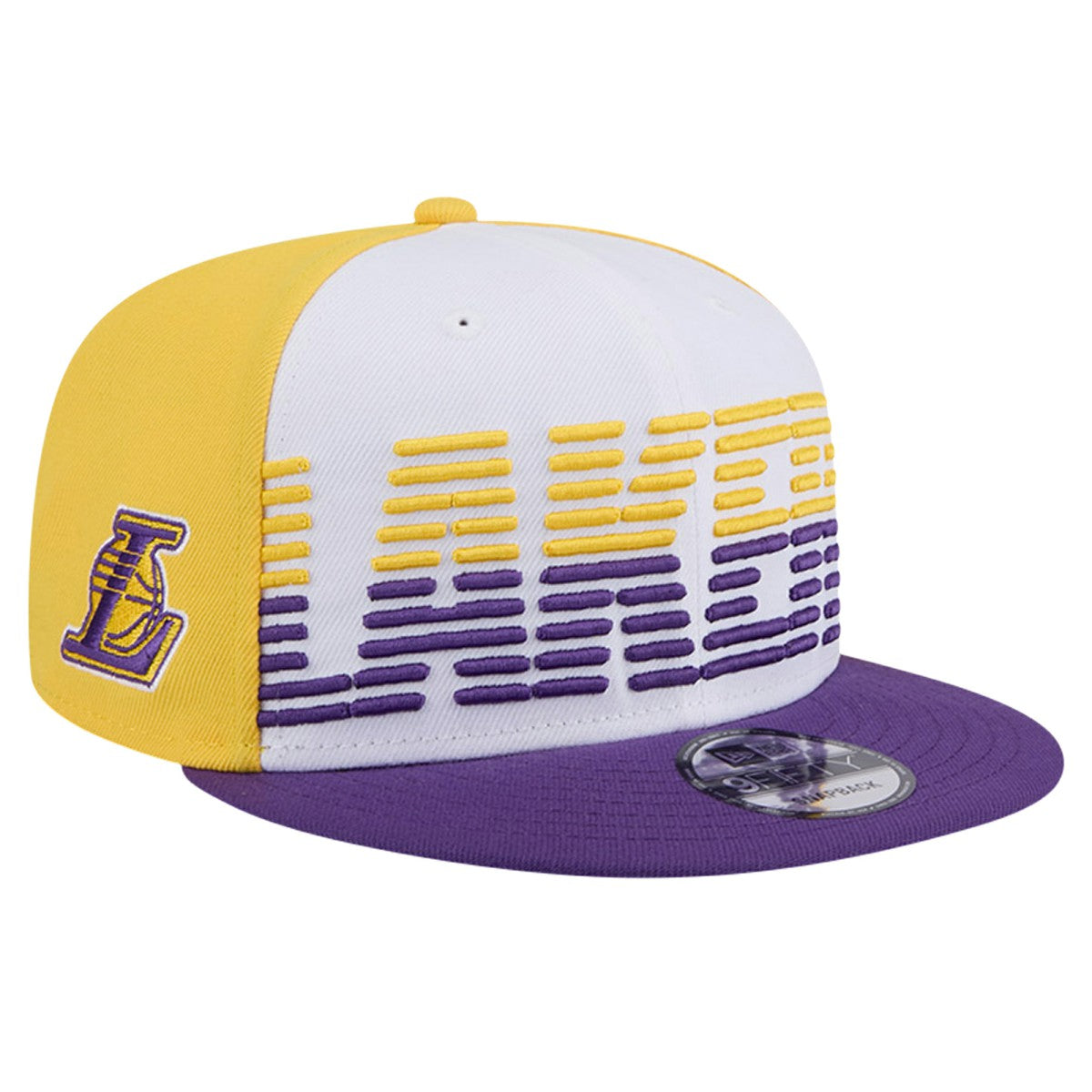 Los Angeles Lakers Throwback Gradient Tech Font 9FIFTY Snapback Hat White/Purple - NBA