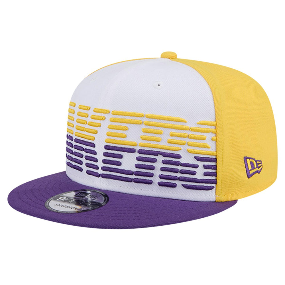 Los Angeles Lakers Throwback Gradient Tech Font 9FIFTY Snapback Hat White/Purple - NBA