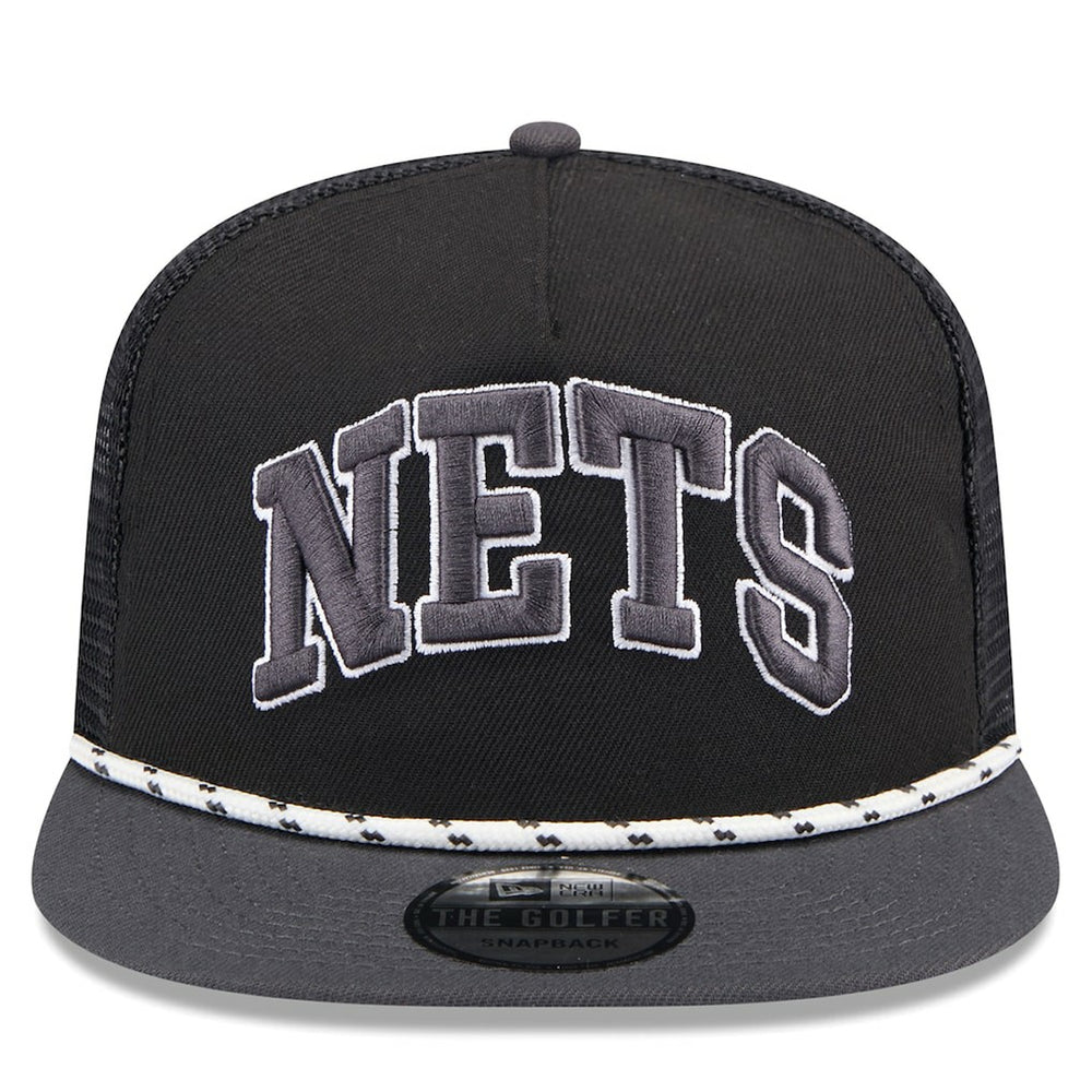 Brooklyn Nets Throwback Team Arch Golfer Snapback Hat Black/Charcoal - NBA