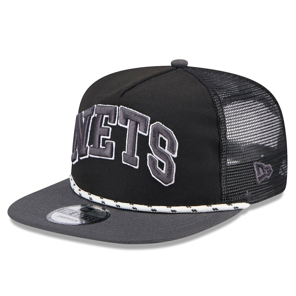 Brooklyn Nets Throwback Team Arch Golfer Snapback Hat Black/Charcoal - NBA