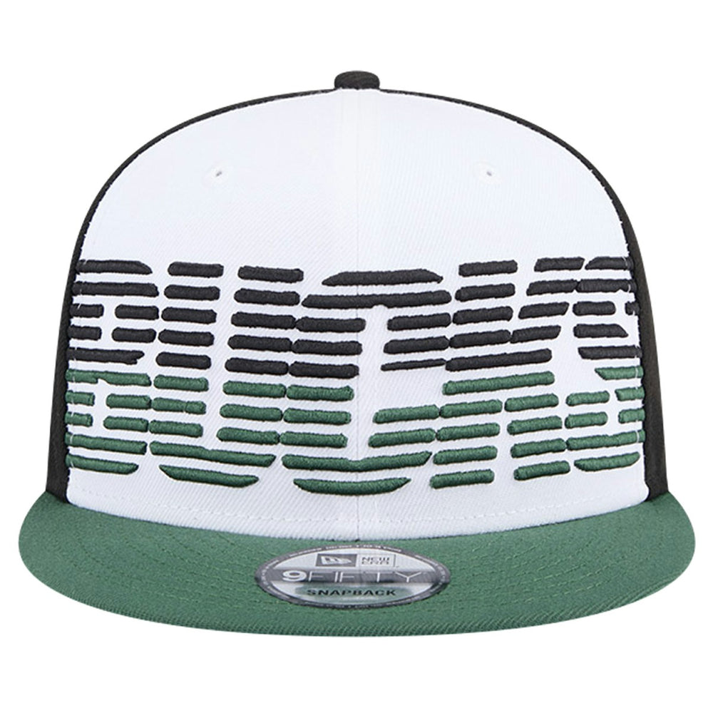 Milwaukee Bucks Throwback Gradient Tech Font 9FIFTY Snapback Hat White/Hunter Green - NBA