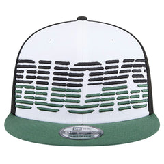Milwaukee Bucks Throwback Gradient Tech Font 9FIFTY Snapback Hat White/Hunter Green - NBA