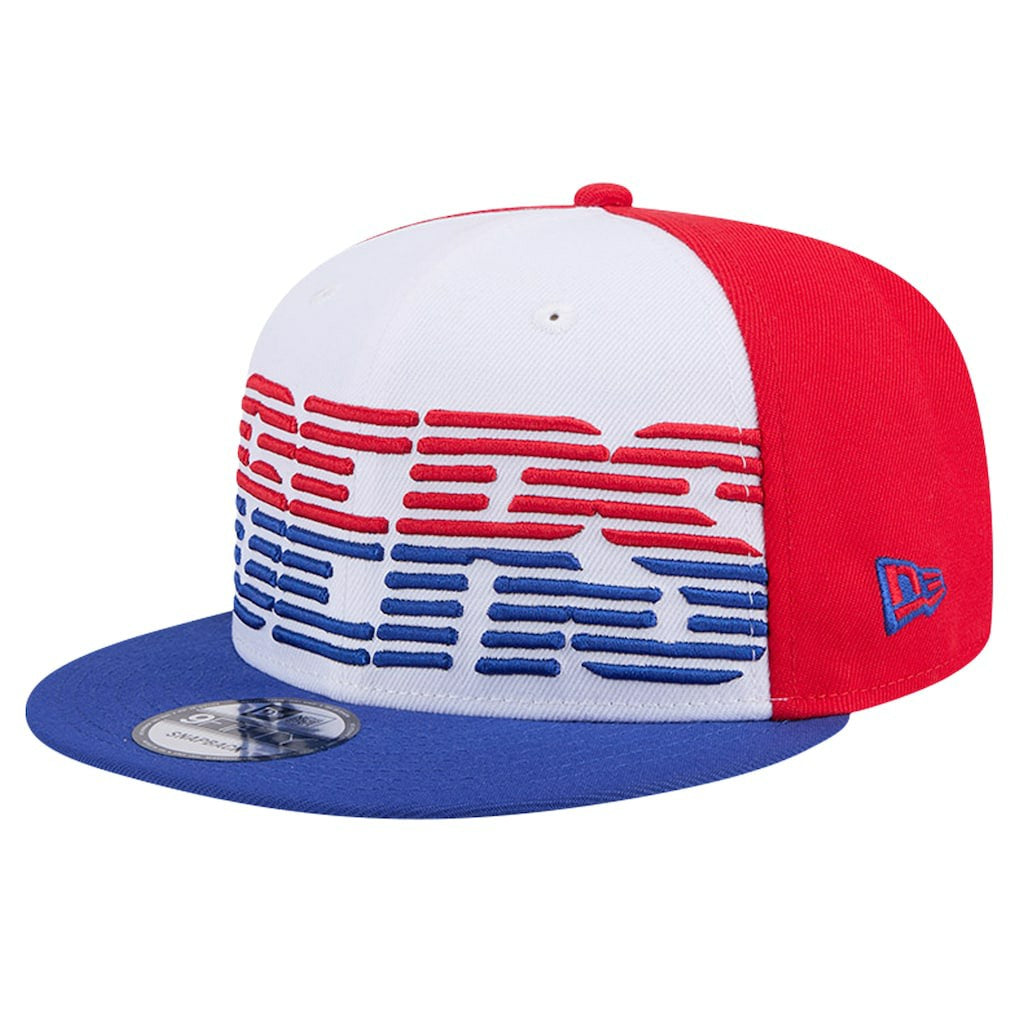 Philadelphia 76ers Throwback Gradient Tech Font 9FIFTY Snapback Hat White/Royal - NBA