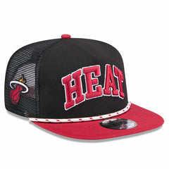 Miami Heat Throwback Team Arch Golfer Snapback Hat Black/Red - NBA