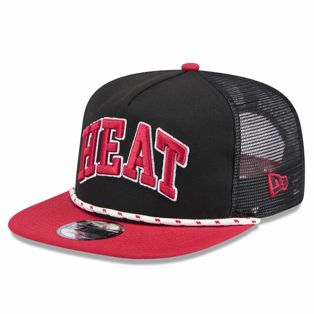 Miami Heat Throwback Team Arch Golfer Snapback Hat Black/Red - NBA