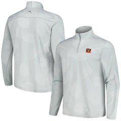 Cincinnati Bengals Delray Frond IslandZone Half-Zip Sweatshirt Gray | Tommy Bahama