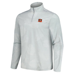 Cincinnati Bengals Delray Frond IslandZone Half-Zip Sweatshirt Gray | Tommy Bahama