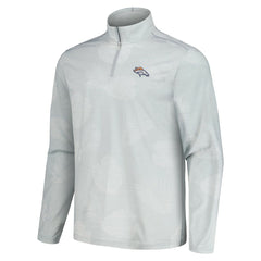Denver Broncos Delray Frond IslandZone Half-Zip Sweatshirt Gray | Tommy Bahama
