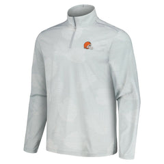 Cleveland Browns Delray Frond IslandZone Half-Zip Sweatshirt Gray | Tommy Bahama