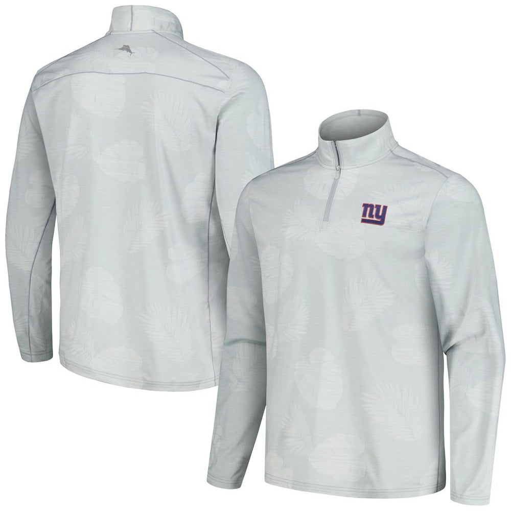 New York Giants Delray Frond IslandZone Half-Zip Sweatshirt Gray | Tommy Bahama