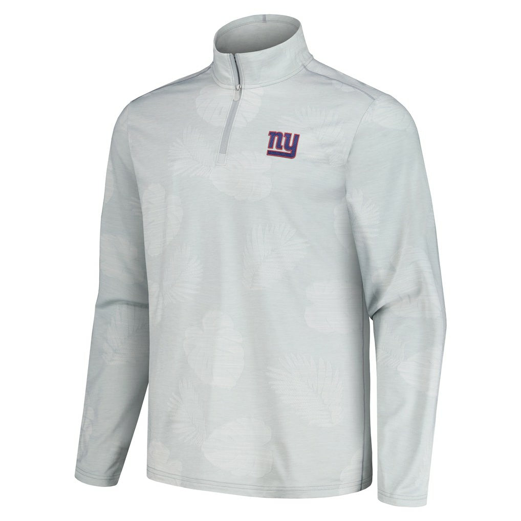 New York Giants Delray Frond IslandZone Half-Zip Sweatshirt Gray | Tommy Bahama