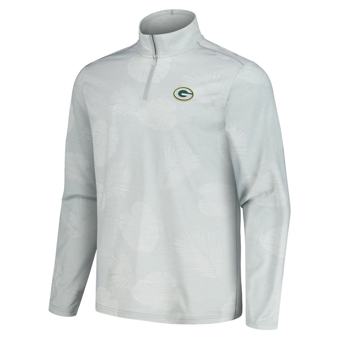 Green Bay Packers Delray Frond IslandZone Half-Zip Sweatshirt Gray | Tommy Bahama