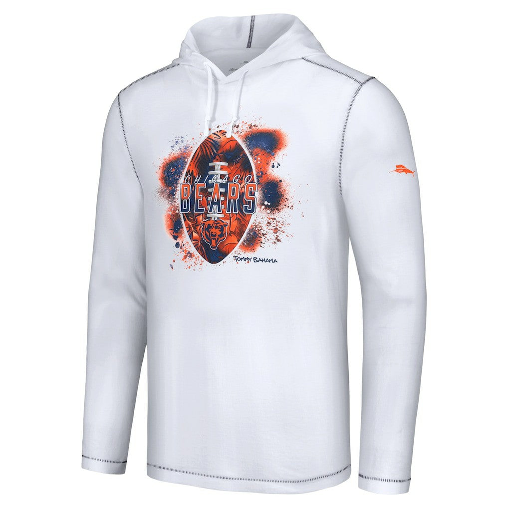 Chicago Bears Graffiti Touchdown Pullover Hoodie White | Tommy Bahama