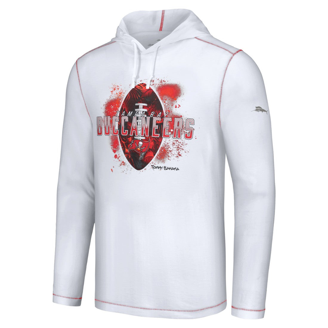 Tampa Bay Buccaneers Graffiti Touchdown Pullover Hoodie White | Tommy Bahama