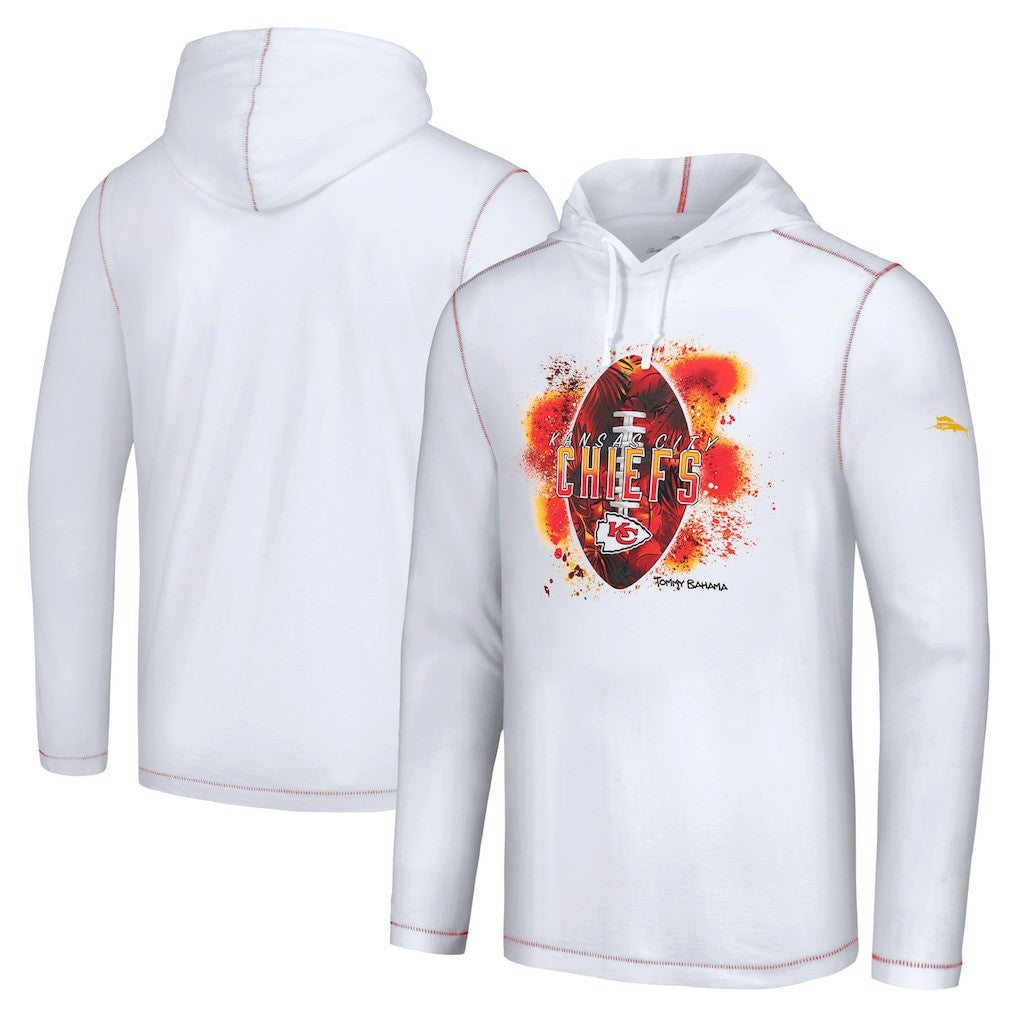 Kansas City Chiefs Graffiti Touchdown Pullover Hoodie White | Tommy Bahama
