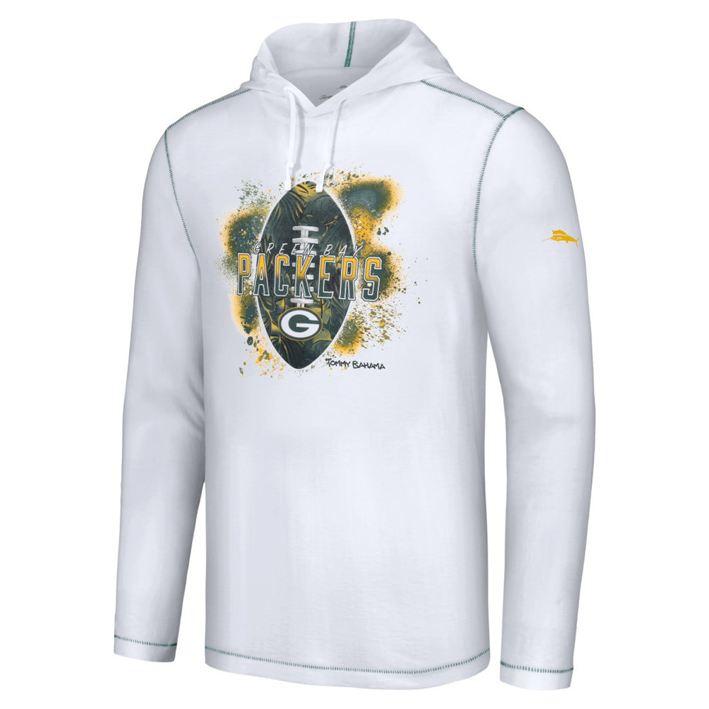 Green Bay Packers Graffiti Touchdown Pullover Hoodie White | Tommy Bahama