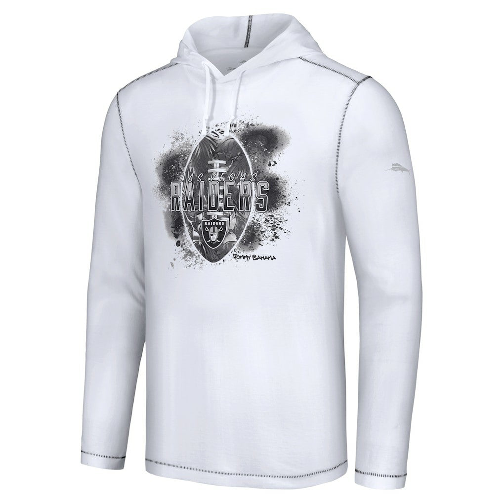 Las Vegas Raiders Graffiti Touchdown Pullover Hoodie White | Tommy Bahama